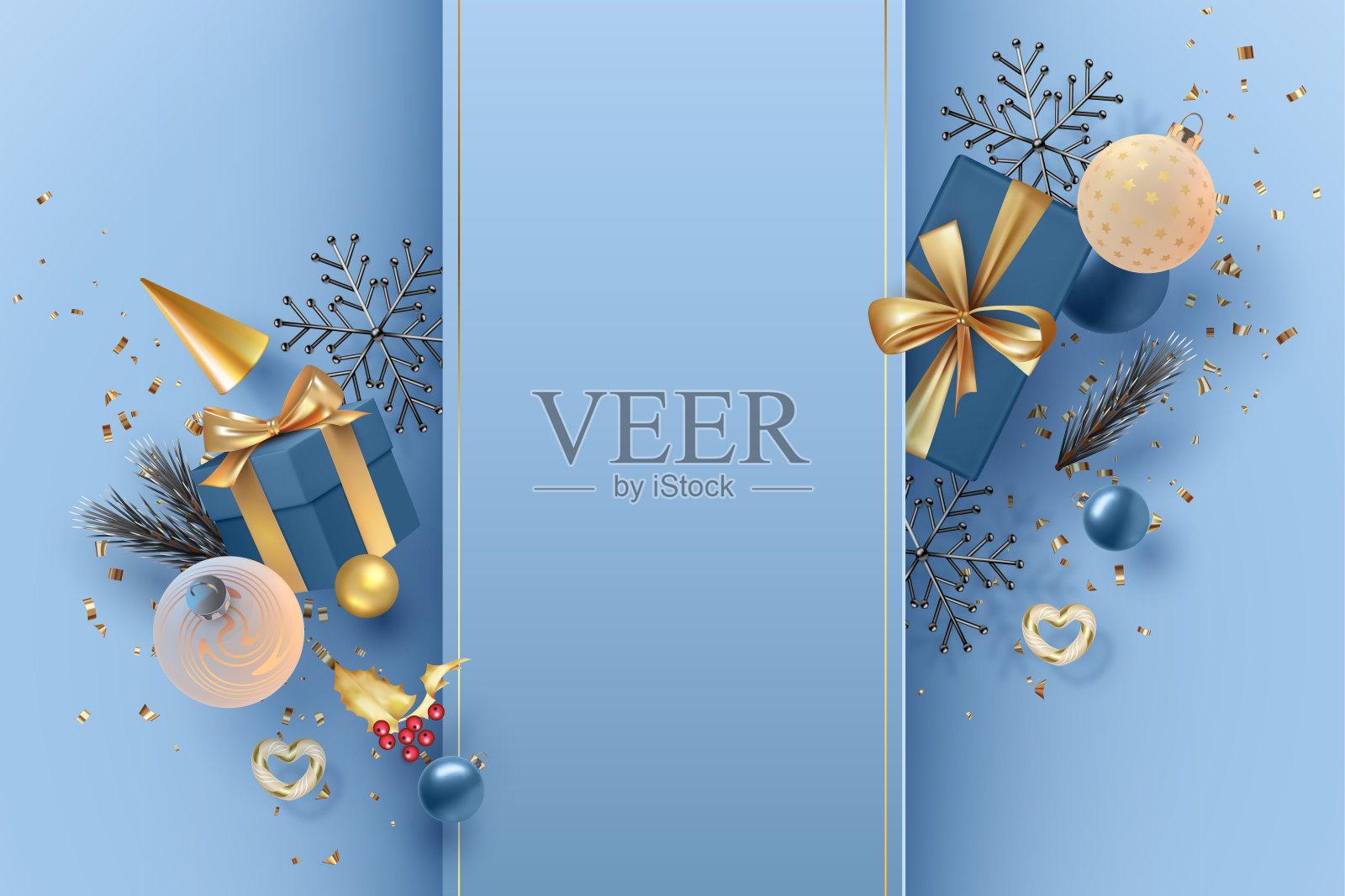 圣诞节和新年的横幅插画图片素材