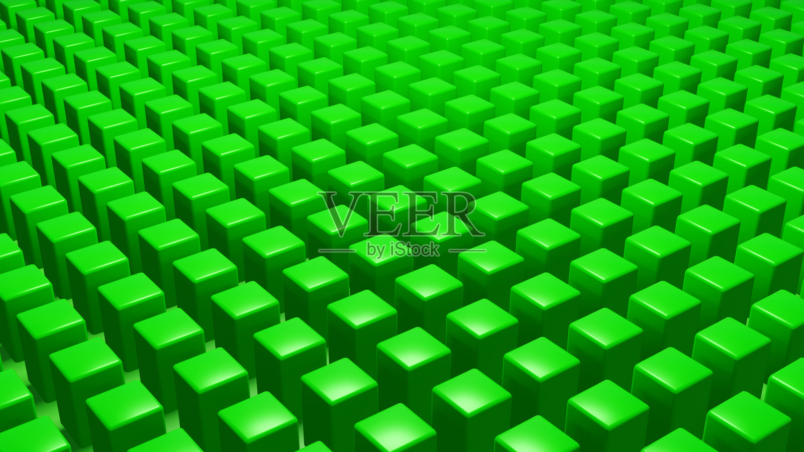 抽象绿色三维几何背景的多长方体，照片摄影图片