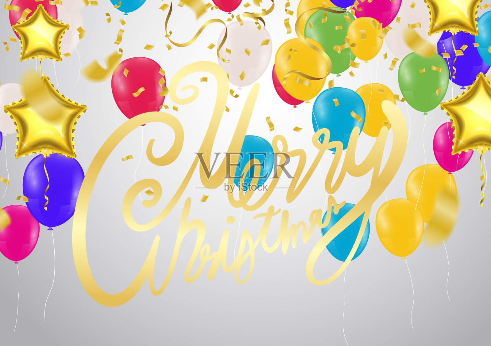 气球彩色的庆祝散焦宏观效果。标语牌、横幅模板。新年，装饰，时髦的季节性销售彩纸插画图片素材