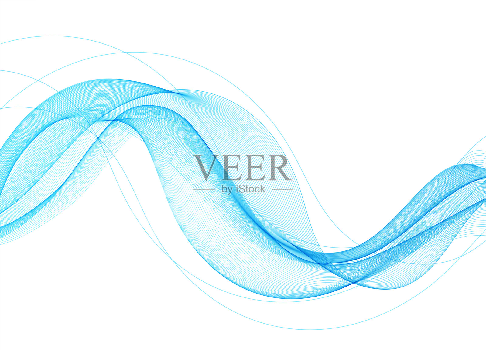 向量蓝色抽象波浪设计元素。烟行设计元素图片