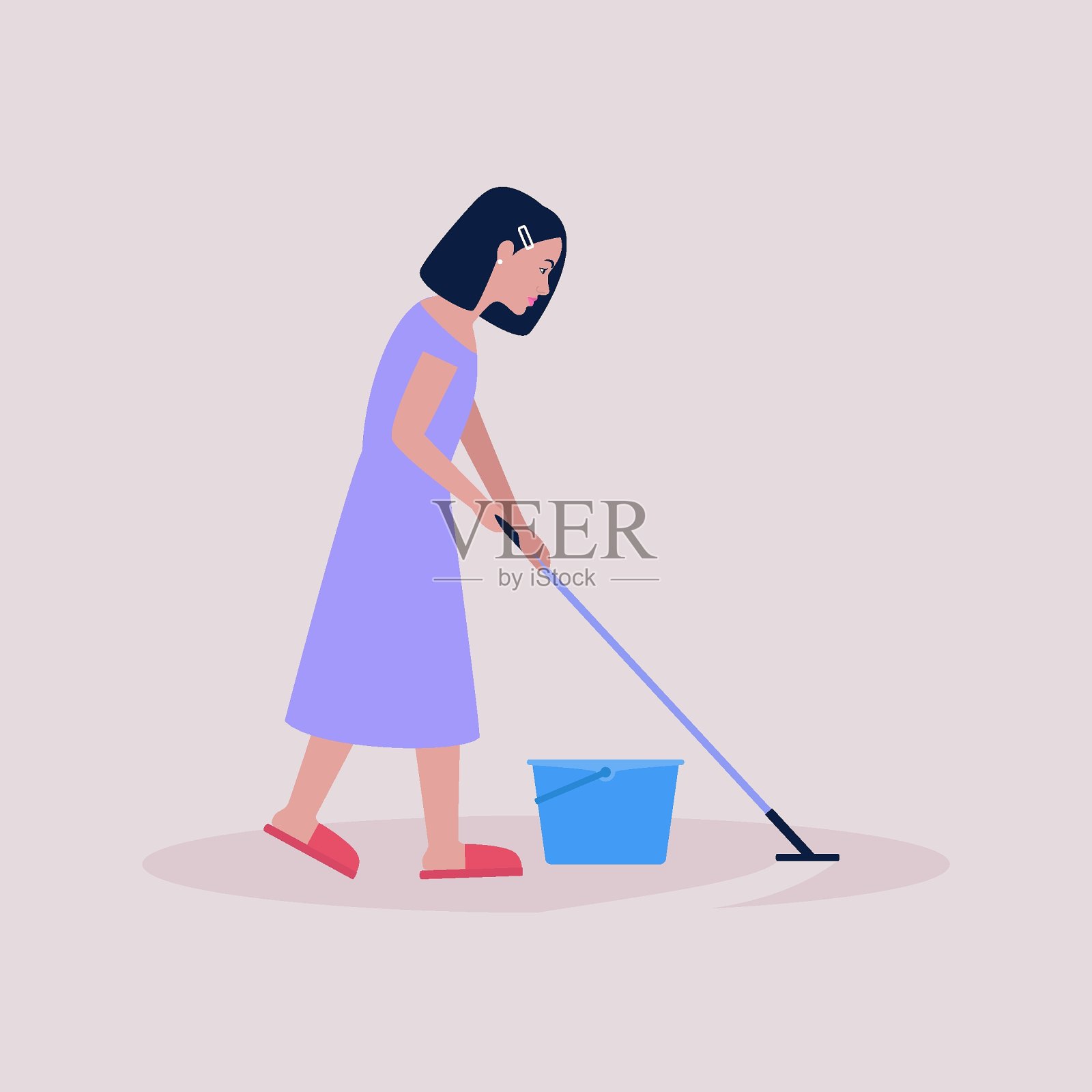 管家插画图片素材