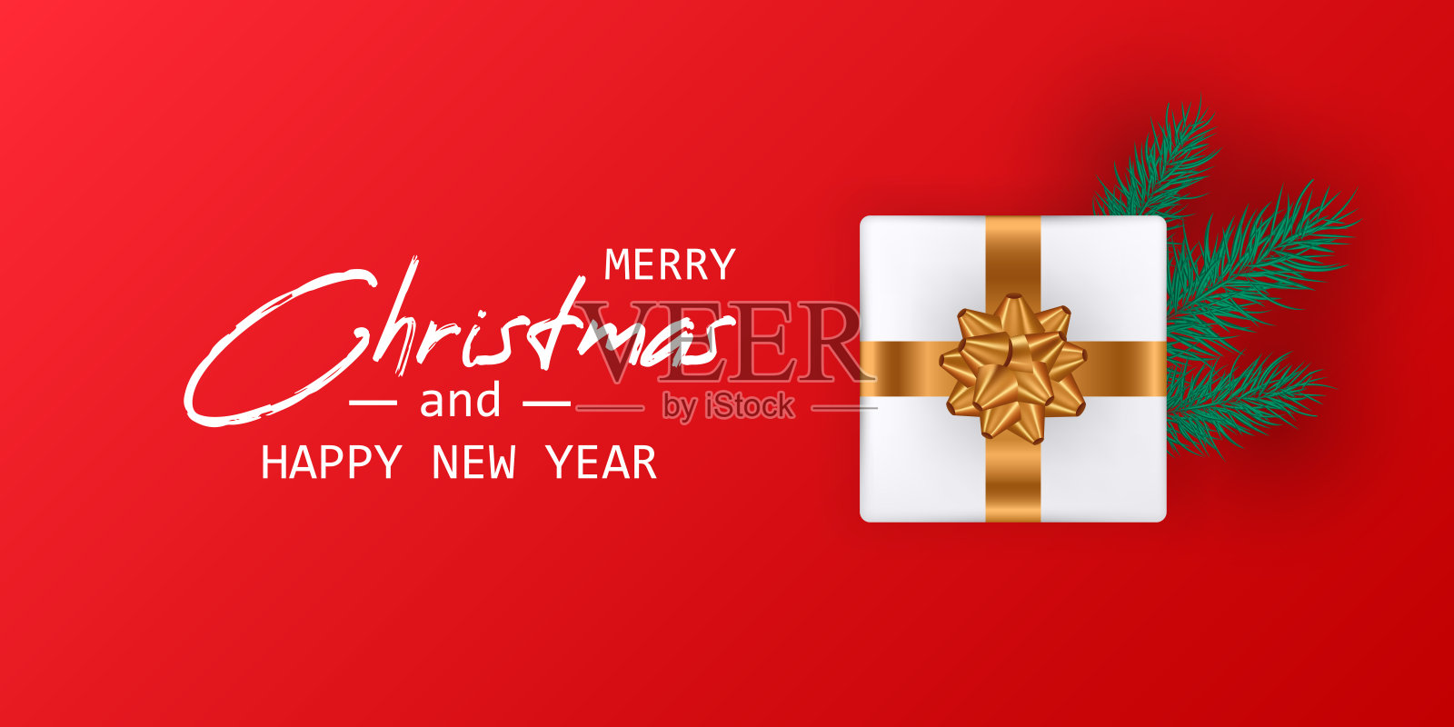 圣诞快乐，新年贺卡。圣诞节的旗帜。插画图片素材