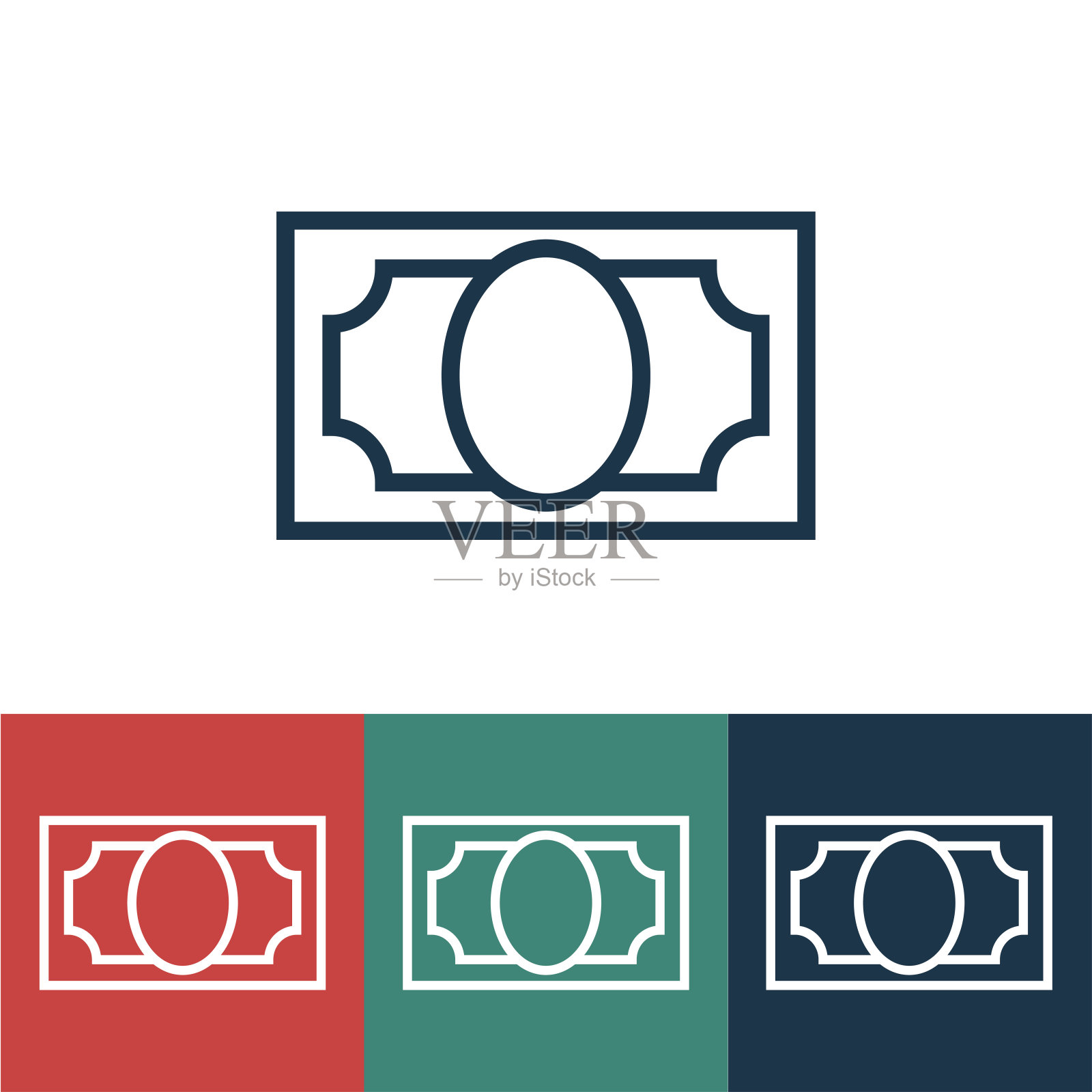 带有货币面额的线性矢量图标插画图片素材