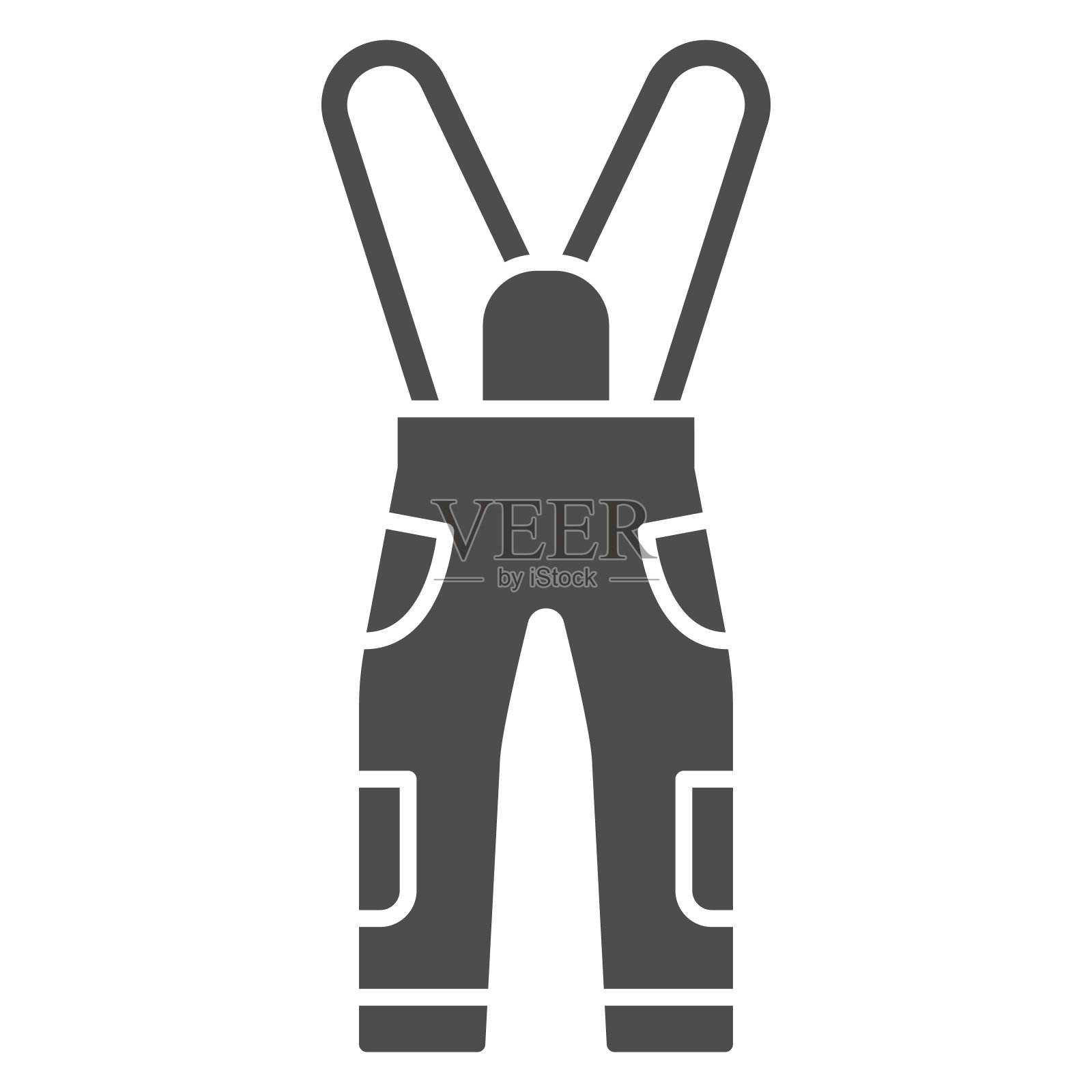 连衣裤固体图标，世界滑雪板日概念，运动裤标志在白色背景，滑雪裤图标在移动概念和网页设计的象形风格。矢量图形。插画图片素材