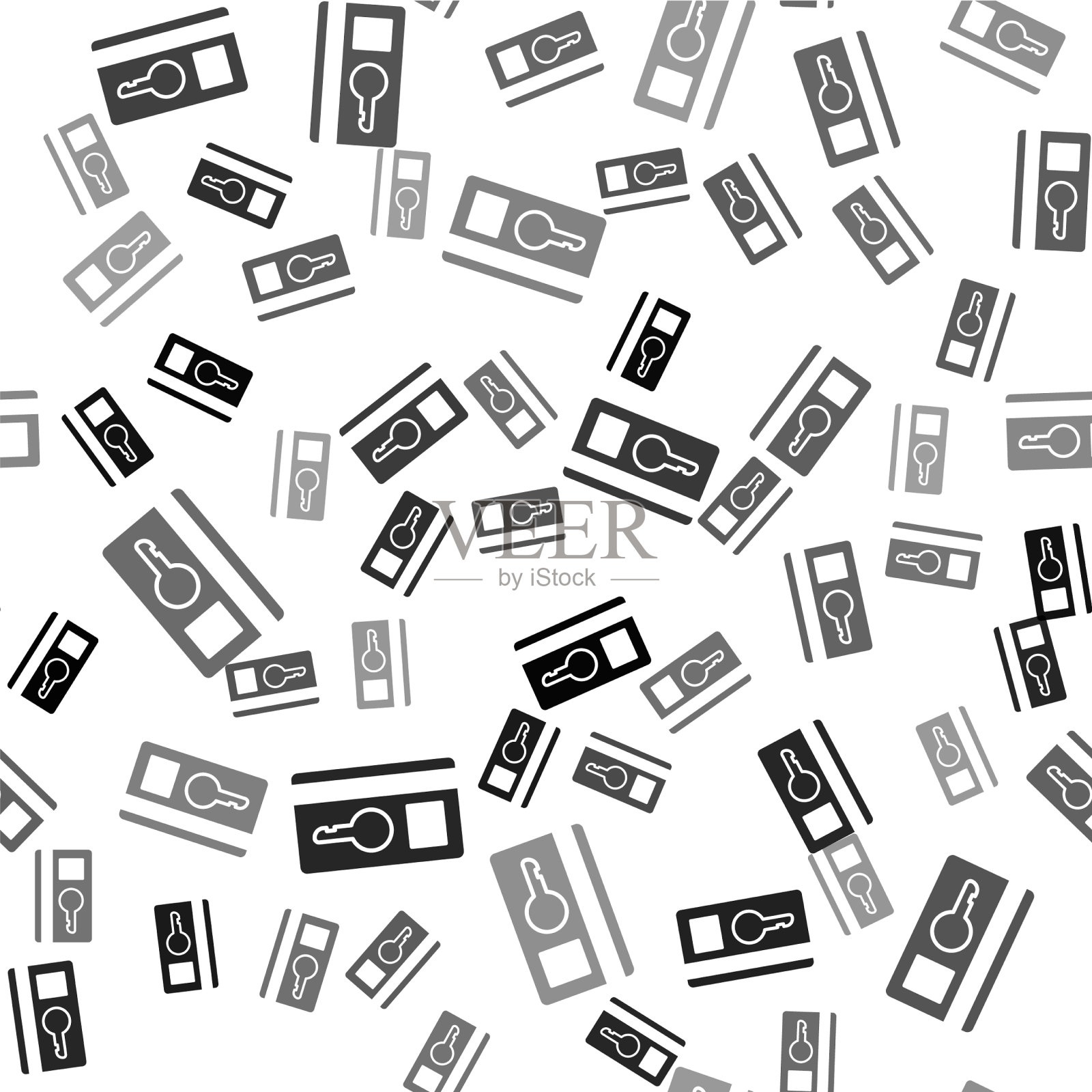 黑键卡图标隔离无缝模式上插画图片素材