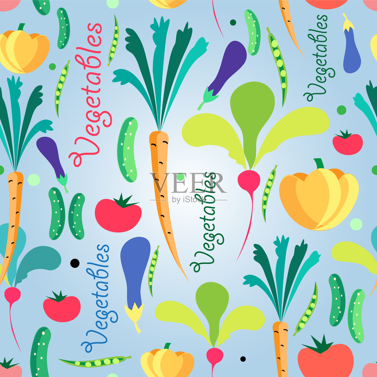 无缝模式蔬菜插画图片素材