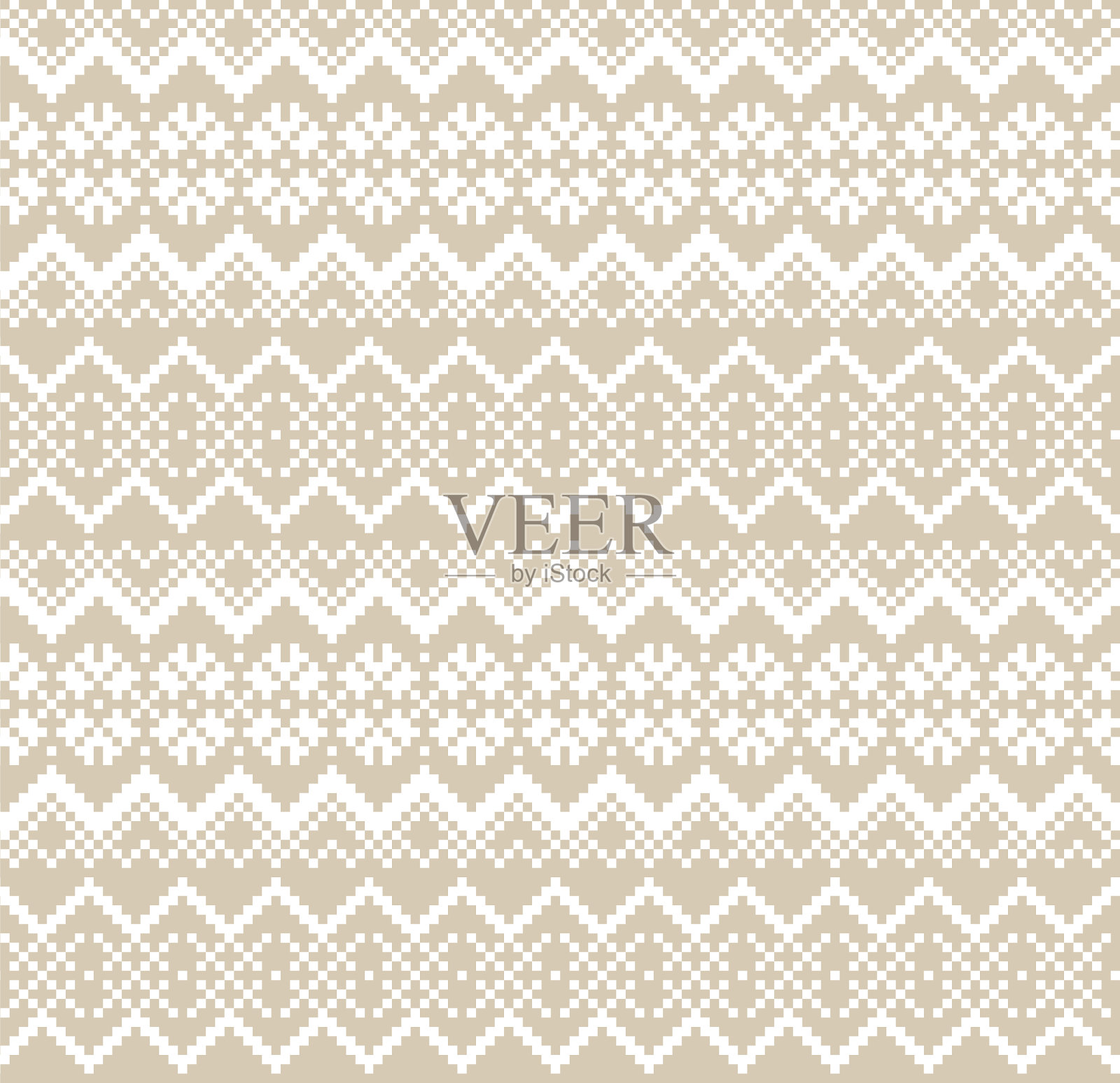 棕色圣诞集市岛无缝图案插画图片素材