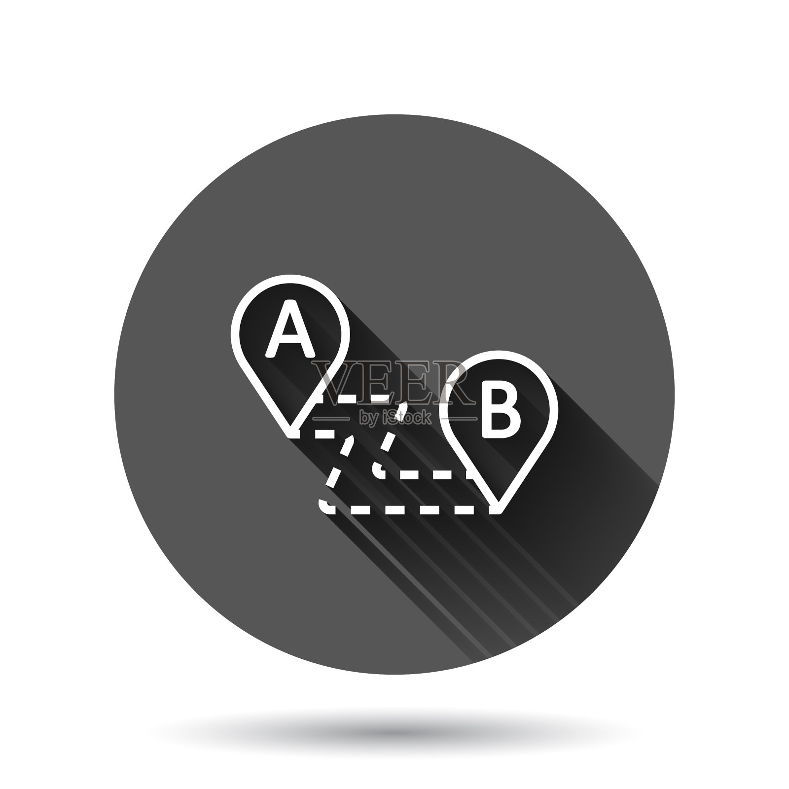 地图大头针图标在平面风格的GPS导航上设计元素图片