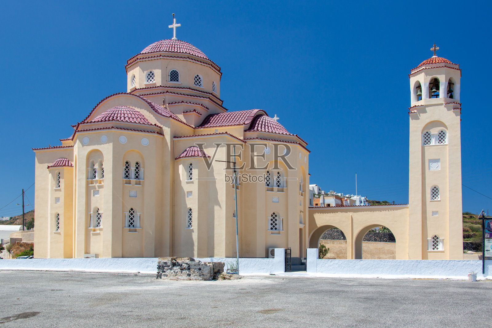 圣托里尼岛的Xo Gonii教堂照片摄影图片