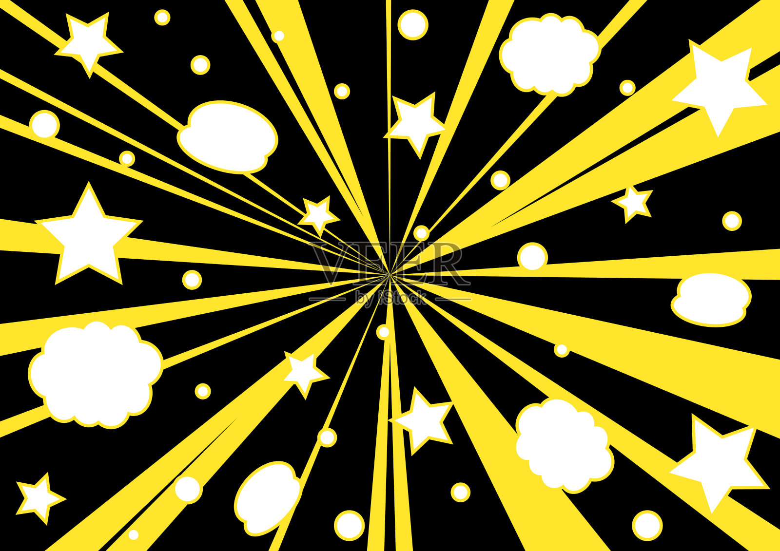 漫画泡泡，语音泡泡和明星图案背景插画图片素材