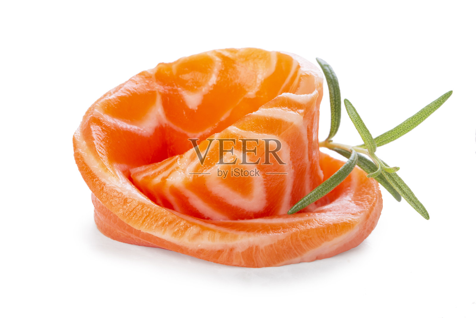 新鲜生鲑鱼卷片照片摄影图片