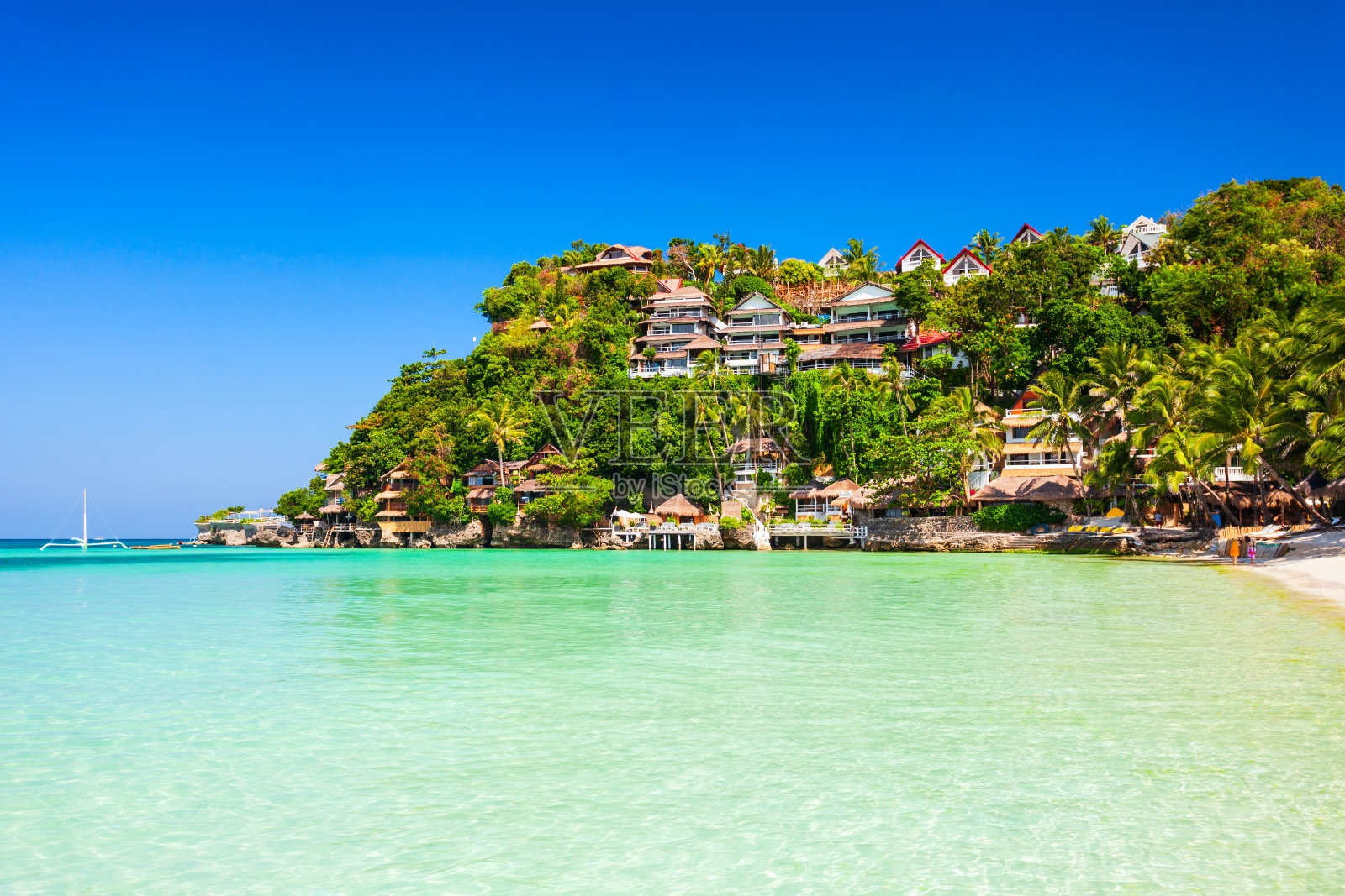 白色沙滩长滩岛，菲律宾照片摄影图片