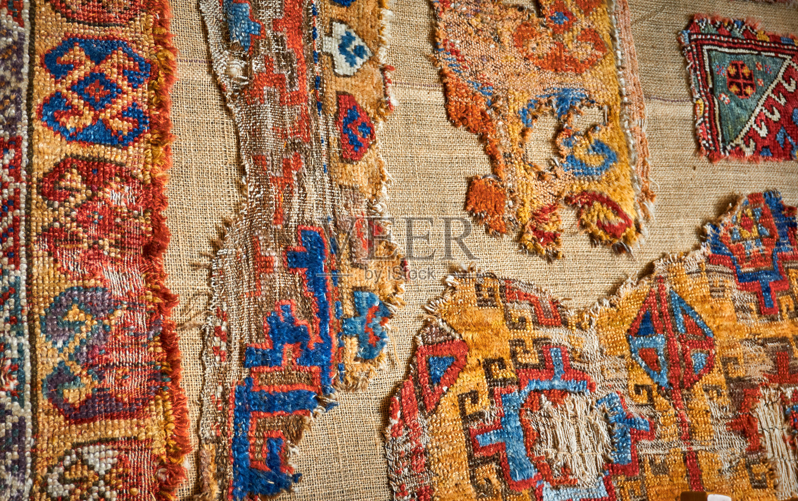 手工制作的古老地毯照片摄影图片