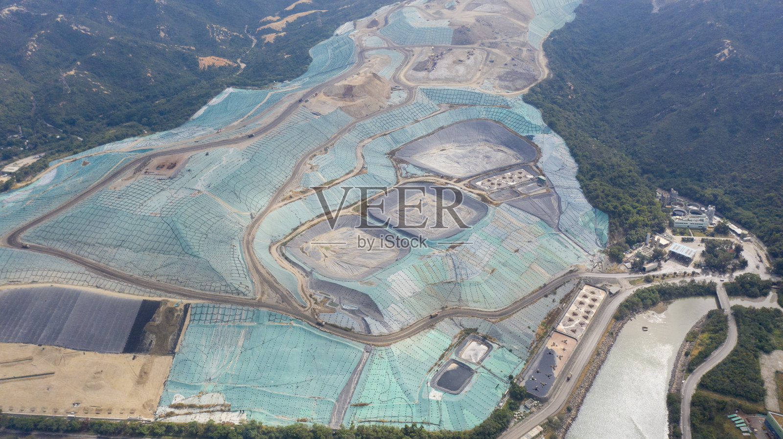 香港新界西堆填区照片摄影图片