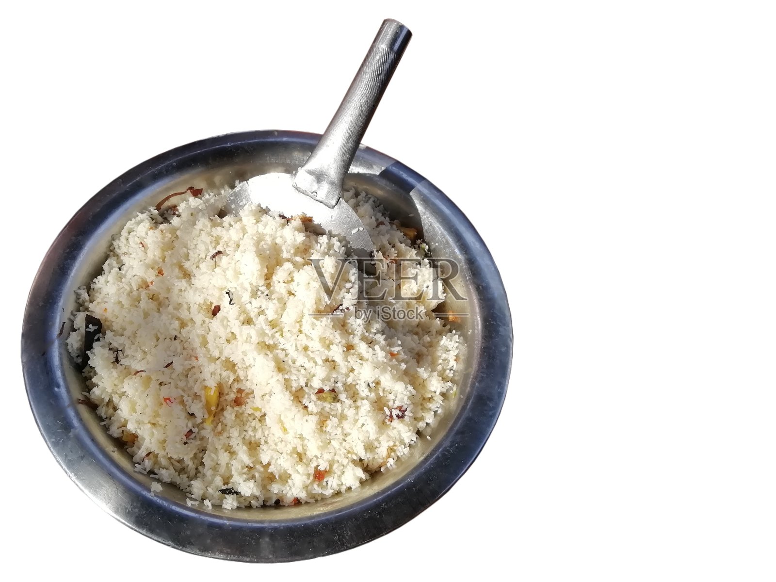 印度风味酥油米饭白色背景照片摄影图片