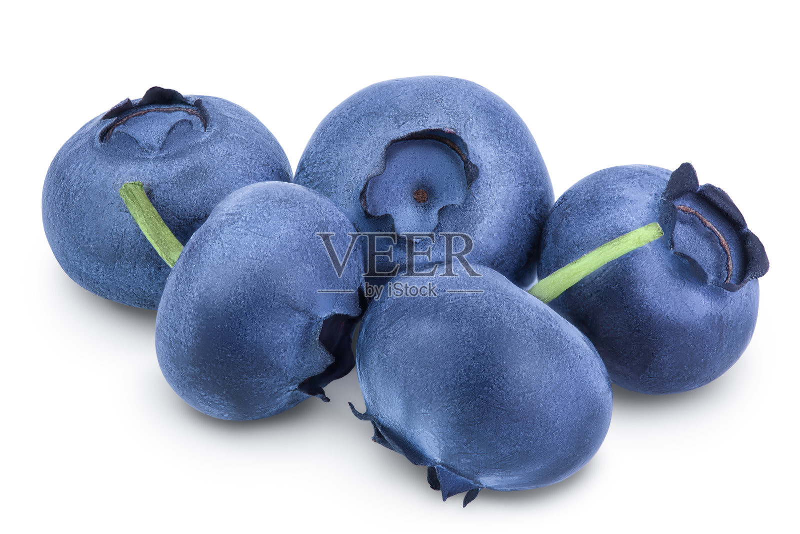 新鲜的蓝莓孤立的白色背景特写与剪辑路径和全景深的领域照片摄影图片