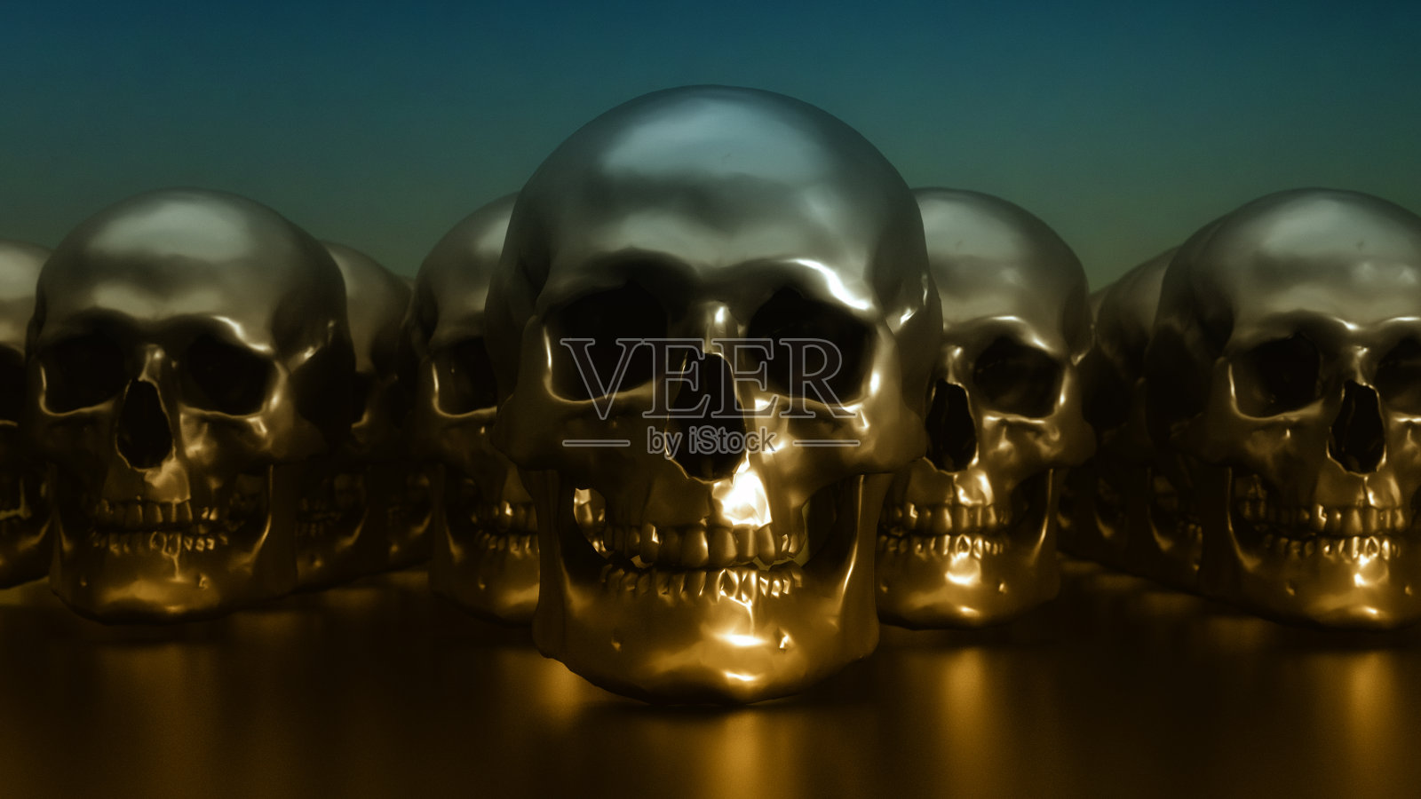 3d渲染彩色头骨插图照片摄影图片