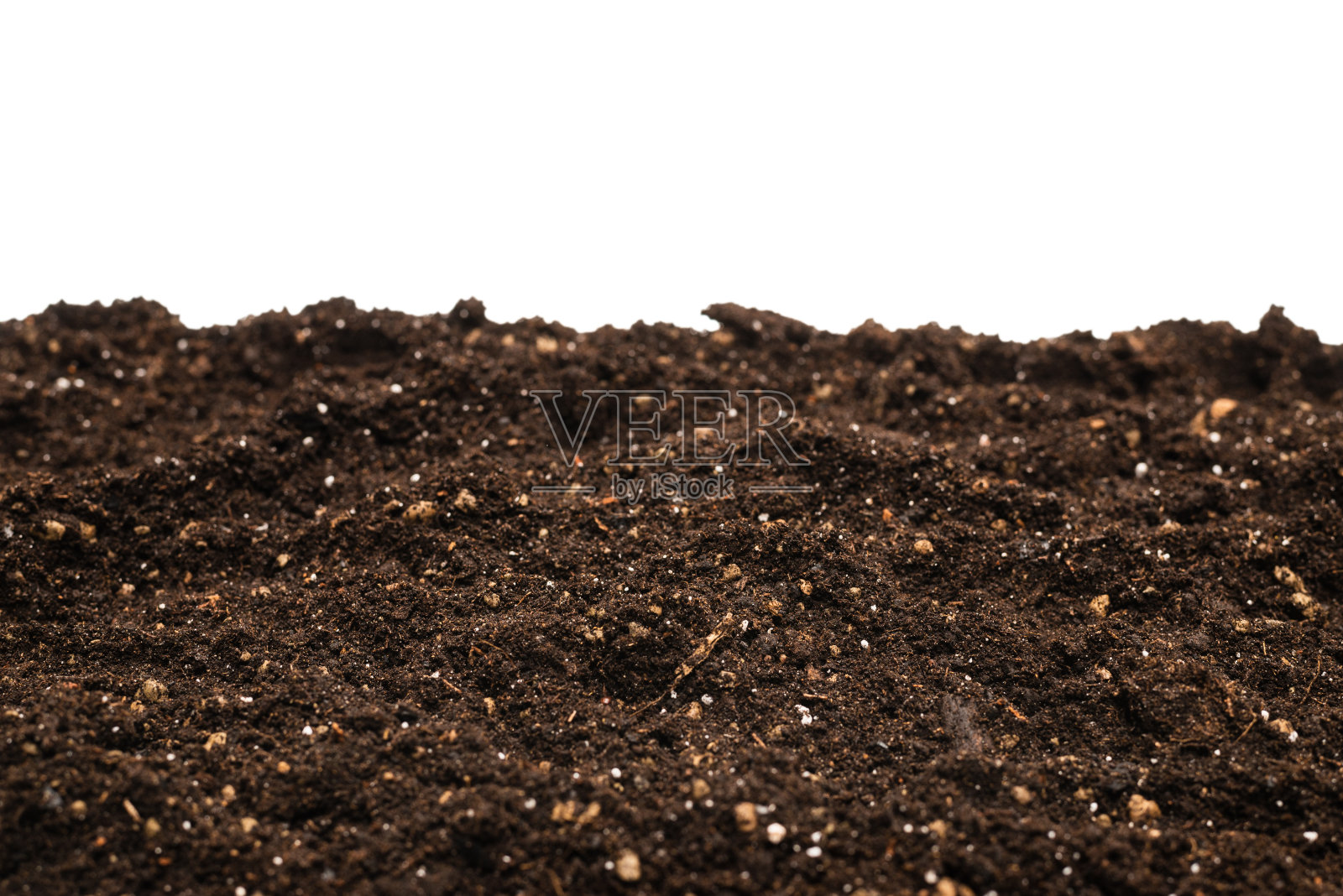 种植植物的黑土地。照片摄影图片