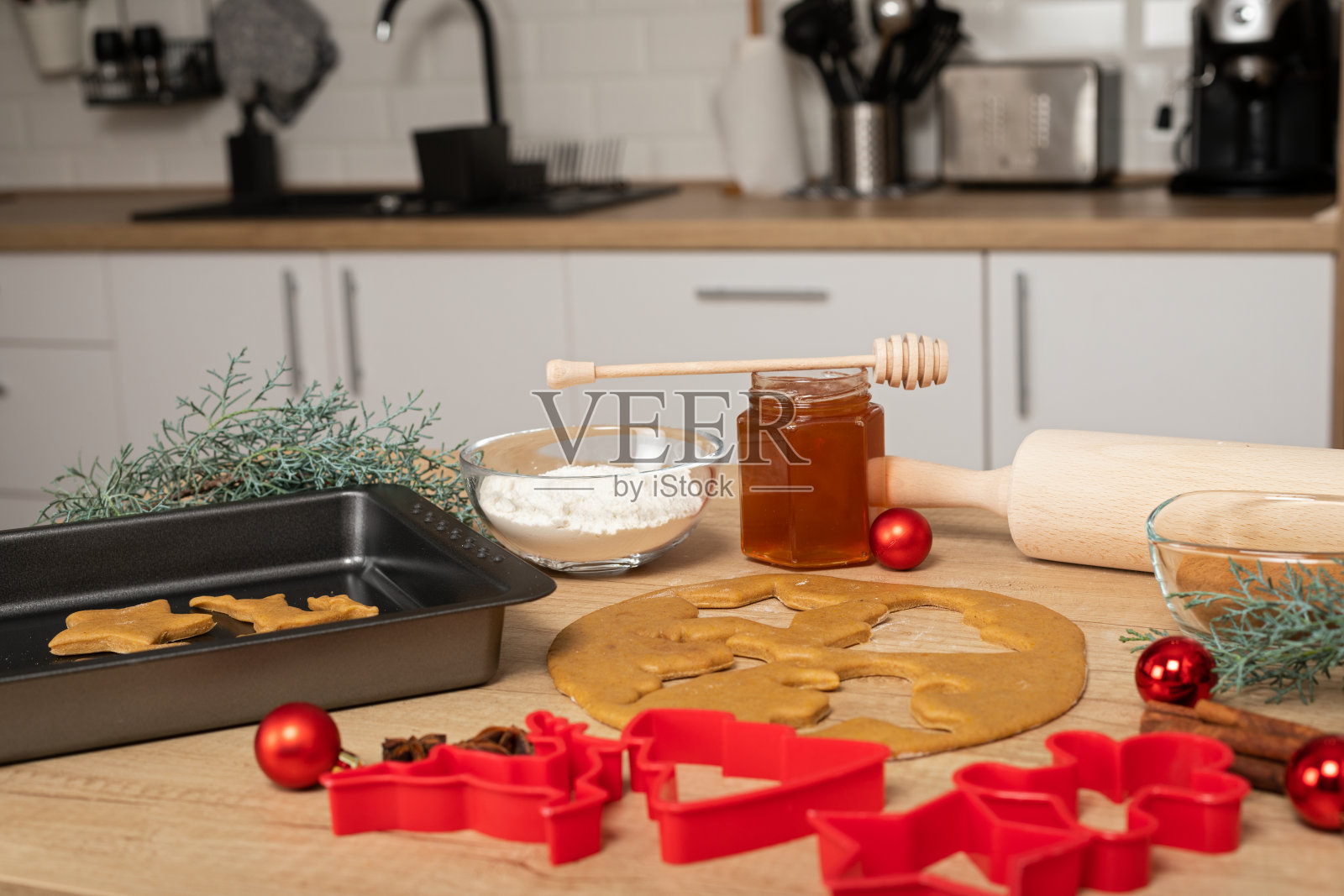 圣诞节的食谱照片摄影图片