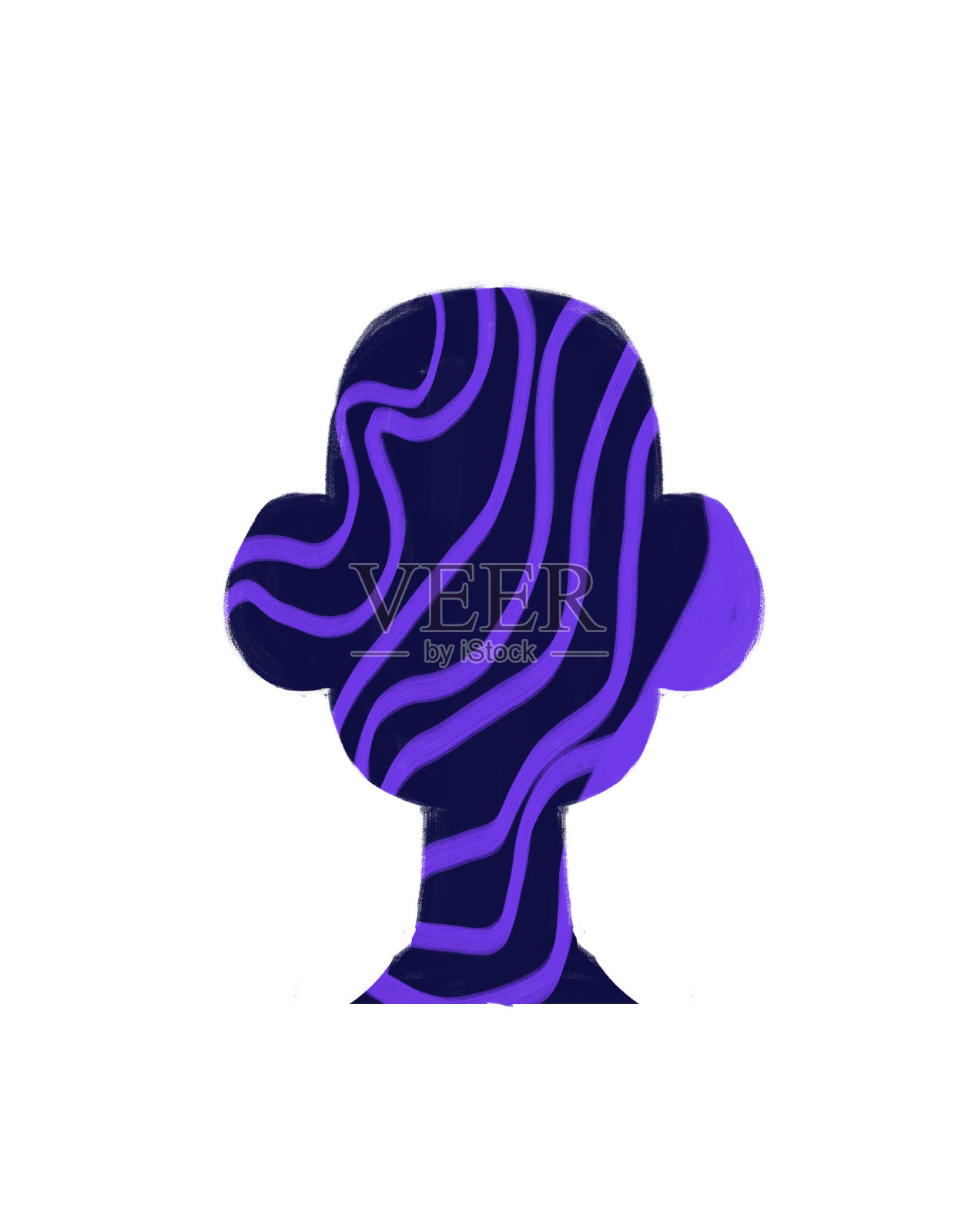 数字身份肖像没有脸。个体DNA或身份的概念插画图片素材