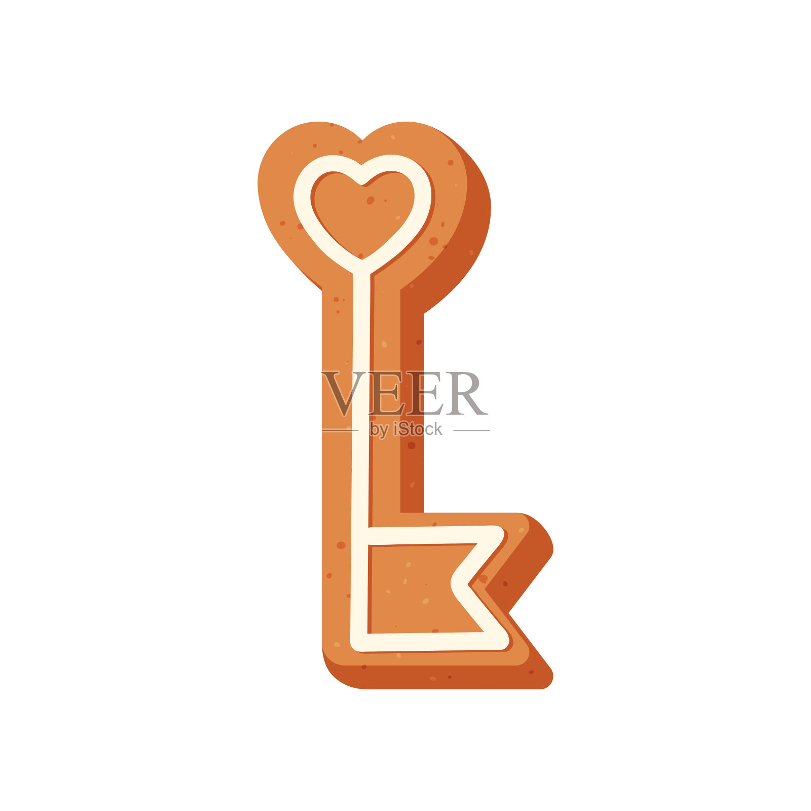 情人节姜饼饼干。用糖霜装饰的雕刻人物。矢量股票平面插图孤立在白色背景插画图片素材