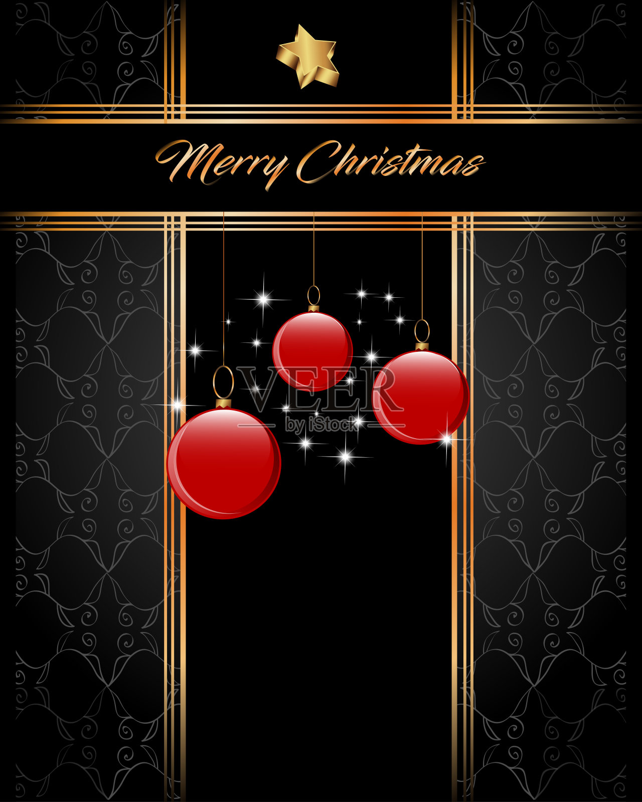 2021优雅的圣诞快乐背景与复古无缝壁纸。设计模板素材