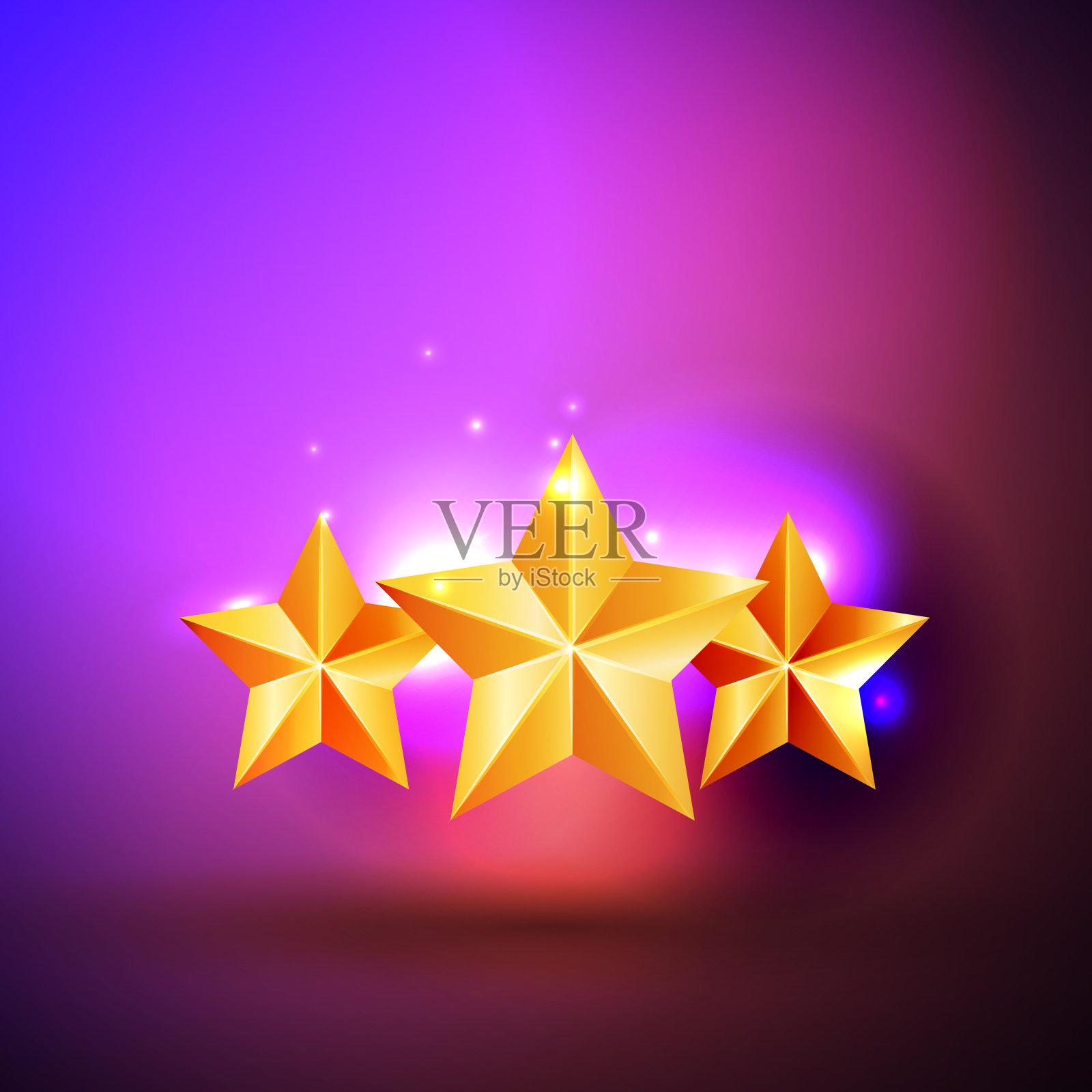 金色的星星在明亮的背景。插画图片素材