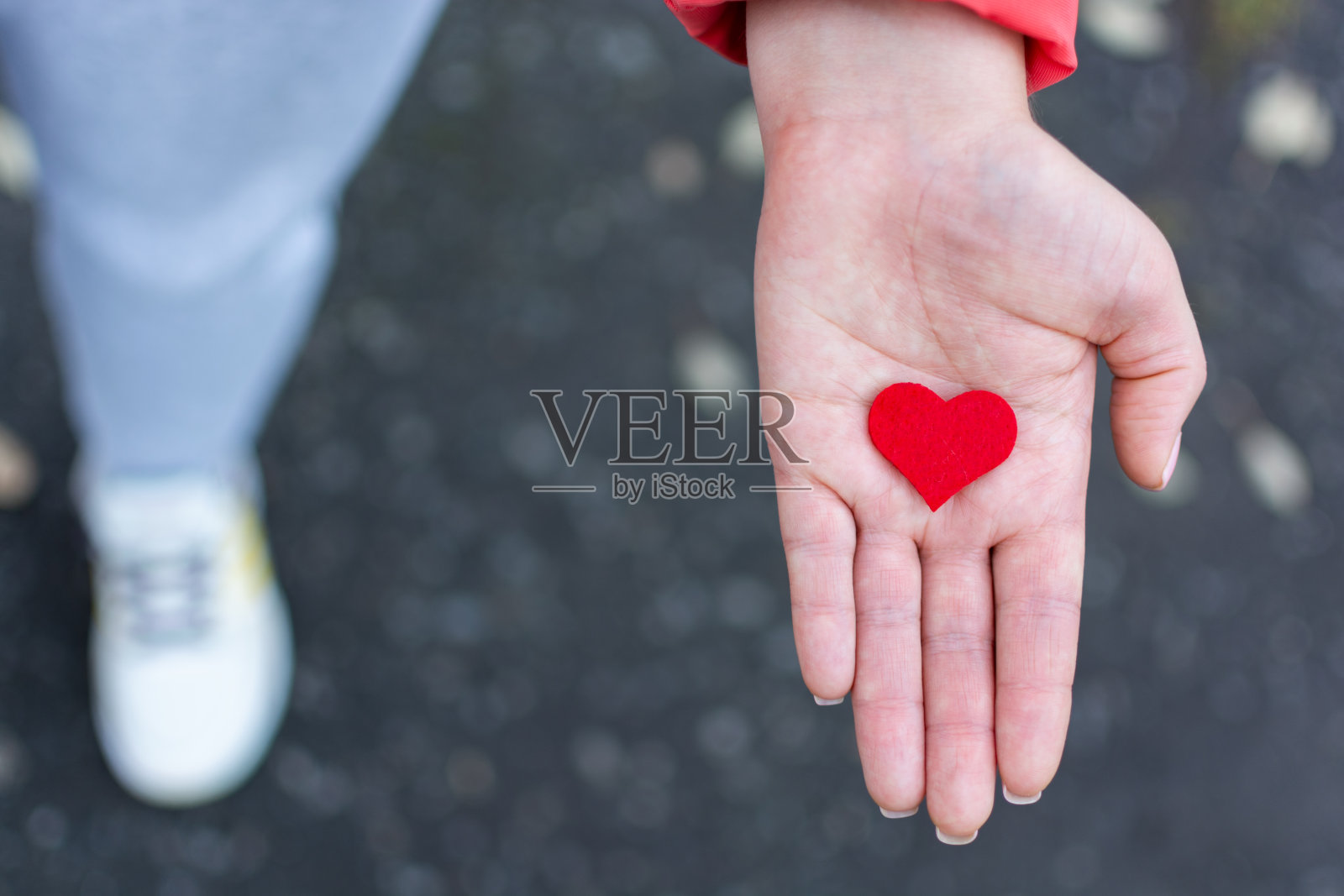 一个女孩掌上的心照片摄影图片