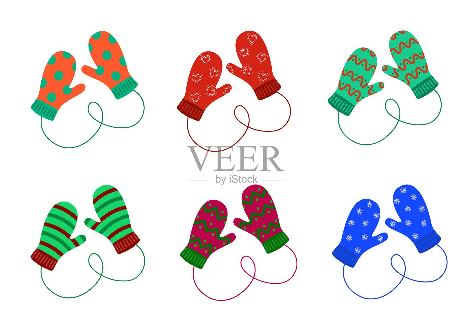 一副针织连指手套设计元素图片