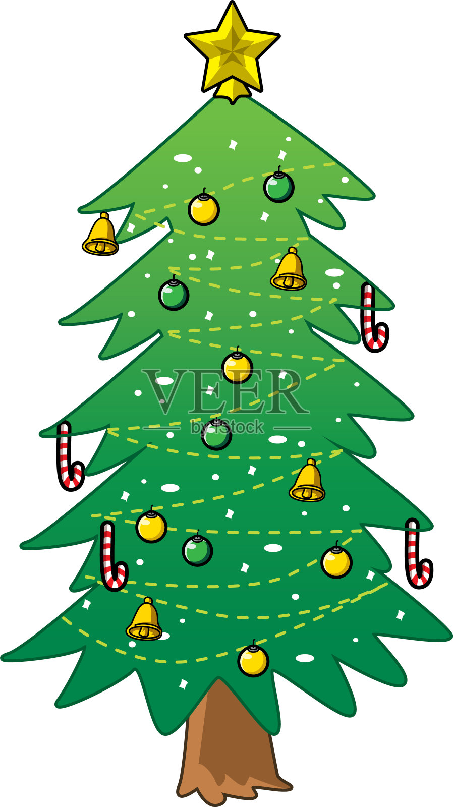 简单的卡通圣诞树设计元素图片