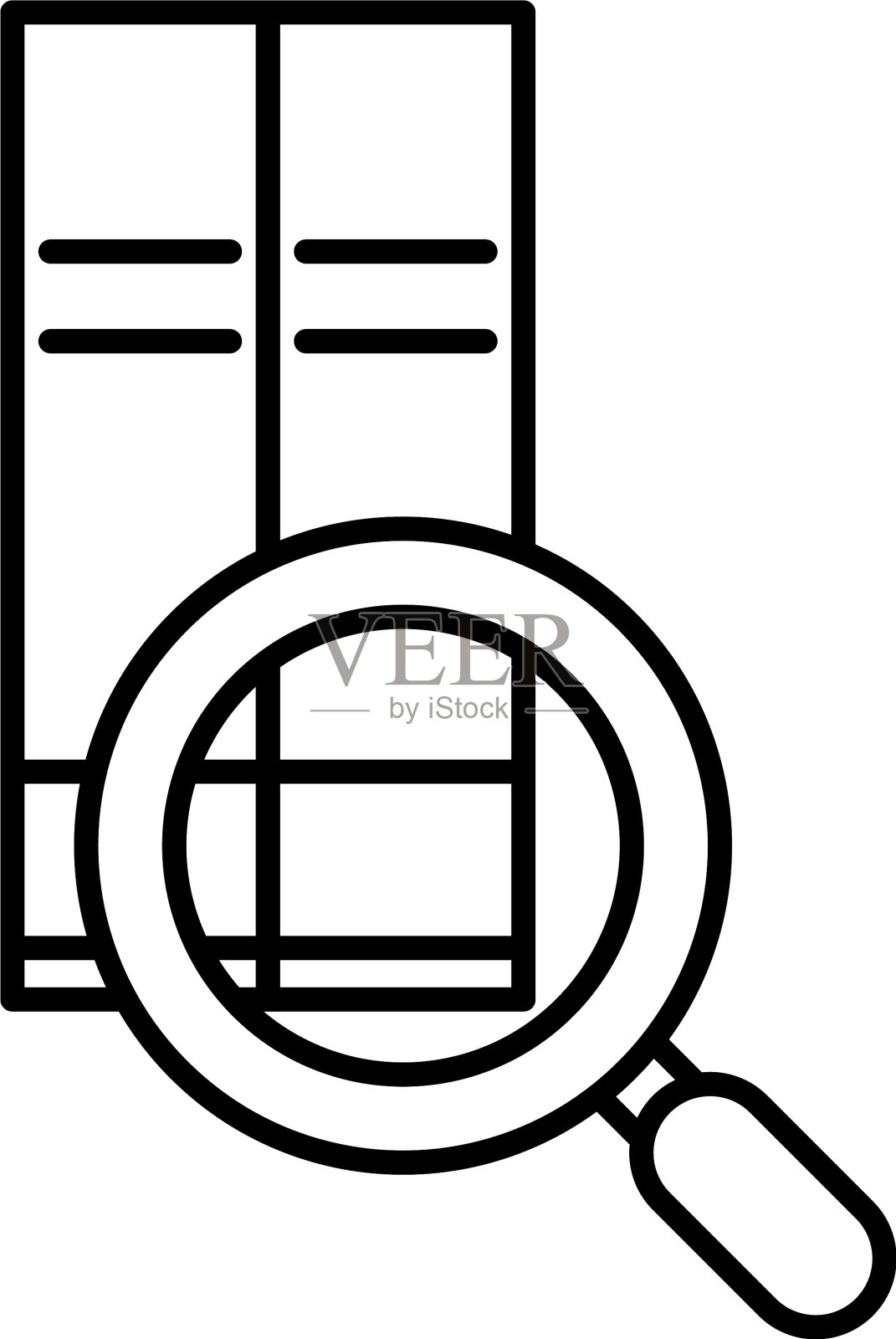 在线教育书籍学习放大镜图标素材