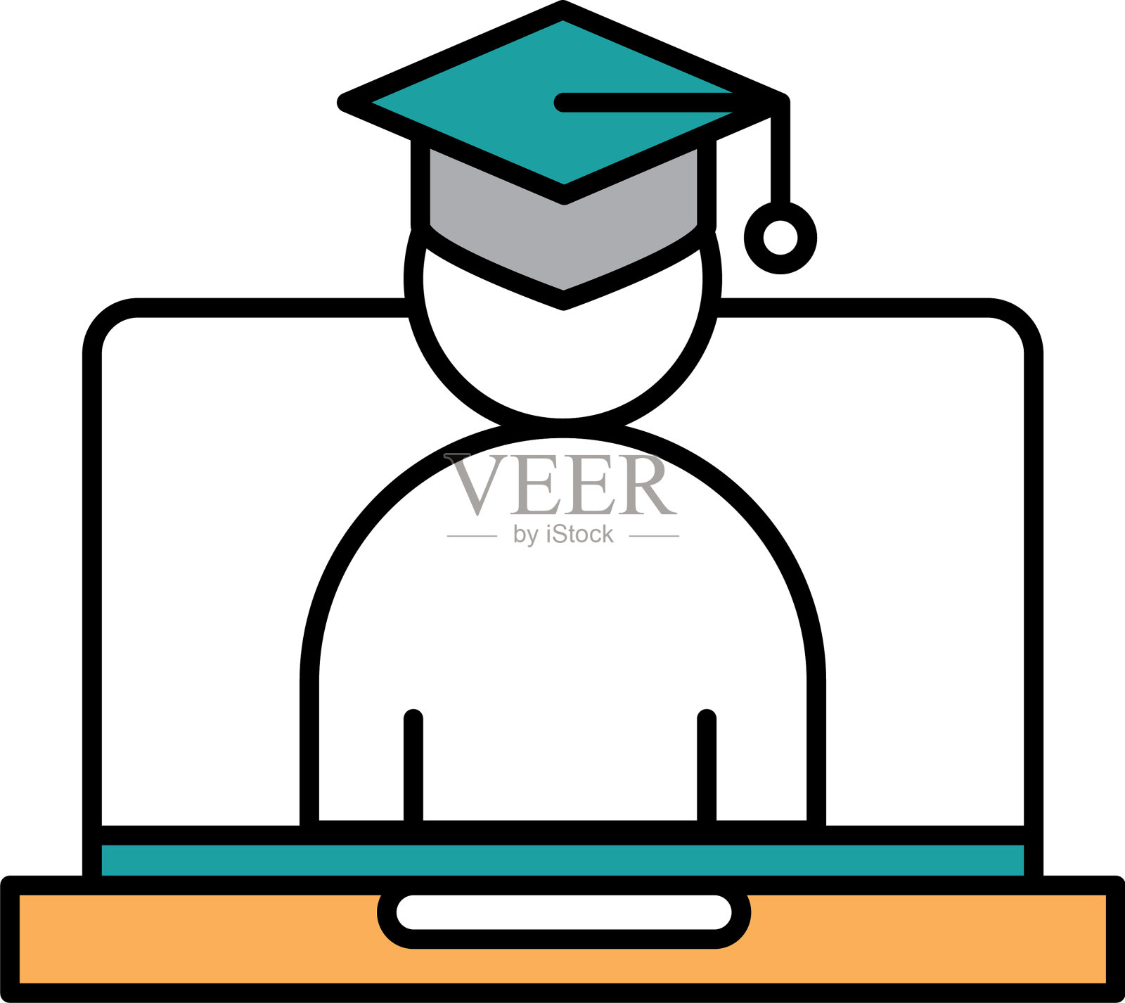 在线教育中虚拟毕业的学生设计元素图片