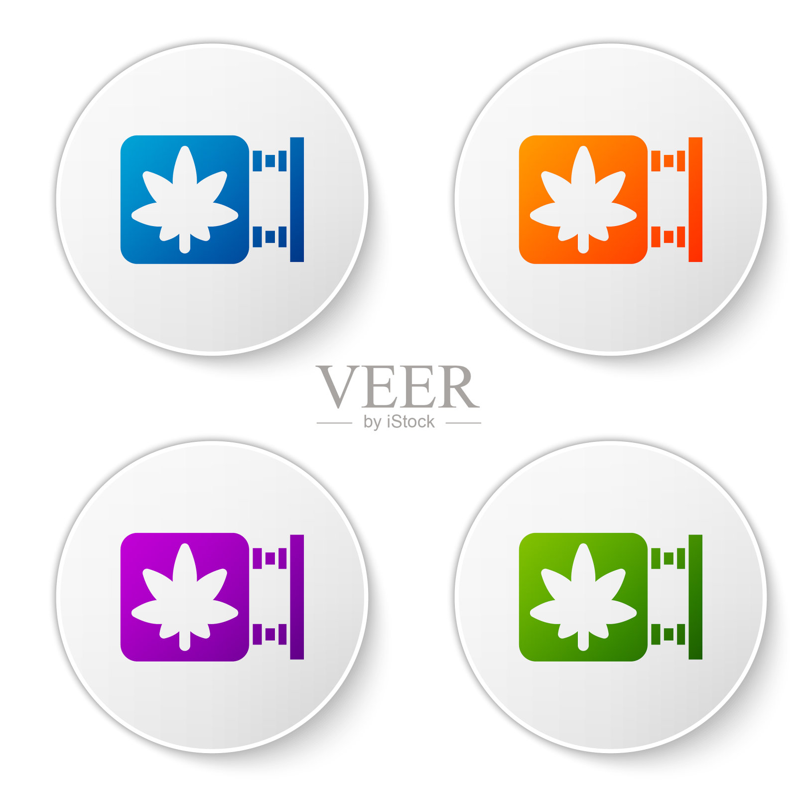 颜色大麻和大麻商店图标隔离图标素材