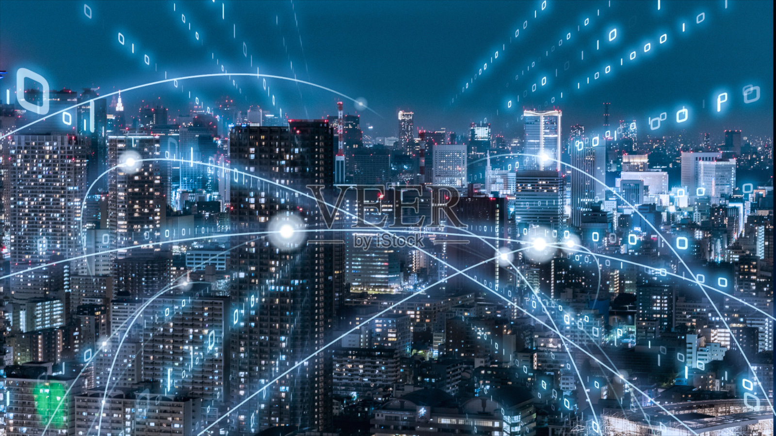 5G和AI技术，全球通信网络概念。业务图。全球业务。照片摄影图片