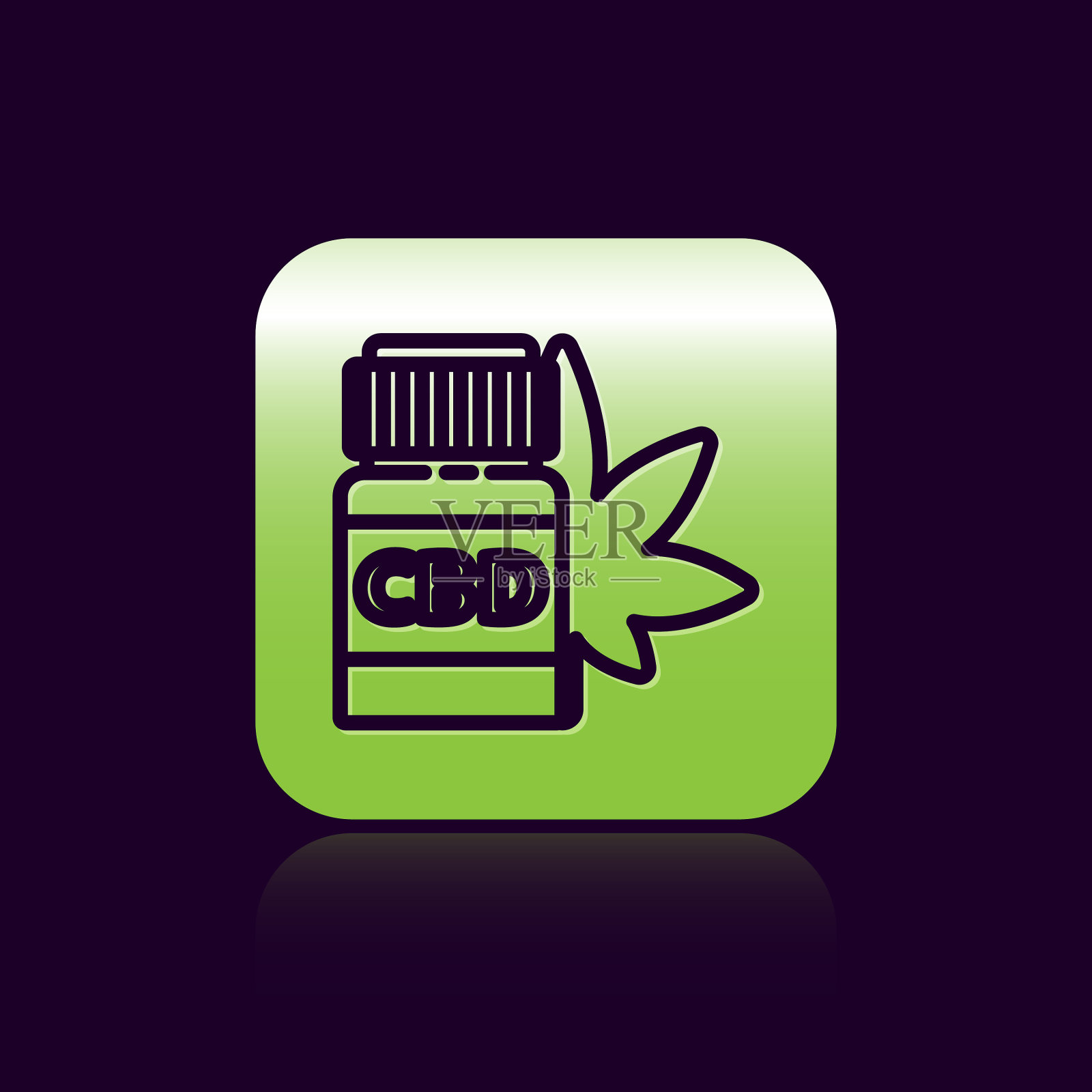 带大麻的黑线药瓶还是插画图片素材