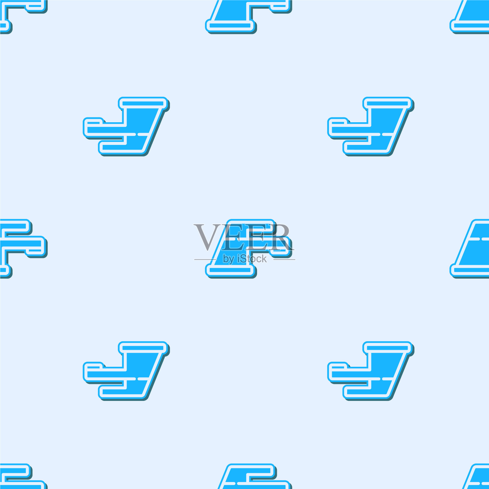 自来水龙头图标蓝线隔离无缝图案插画图片素材