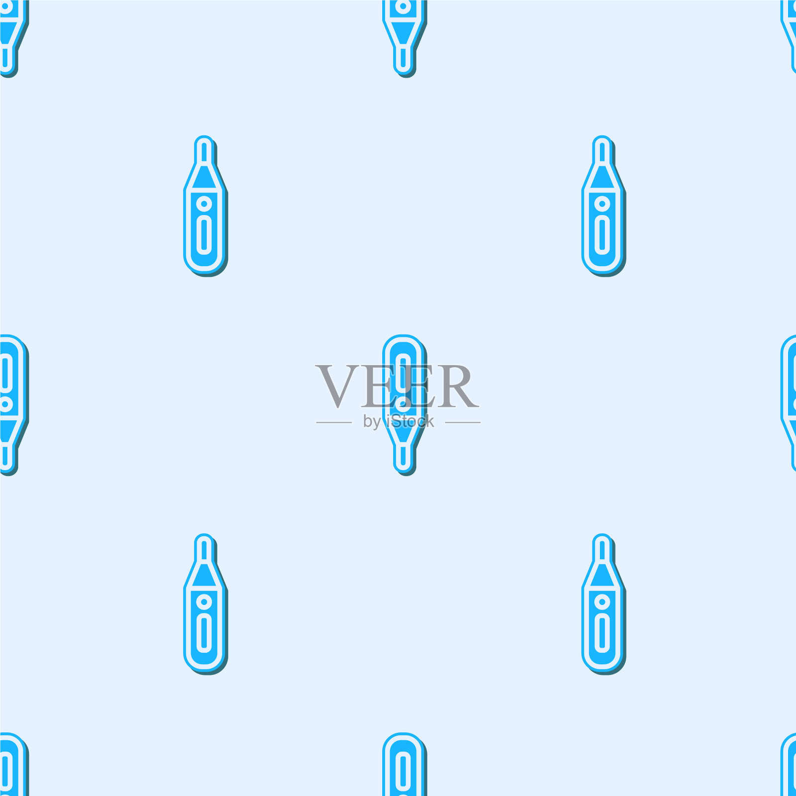 医用蓝线数字温度计插画图片素材