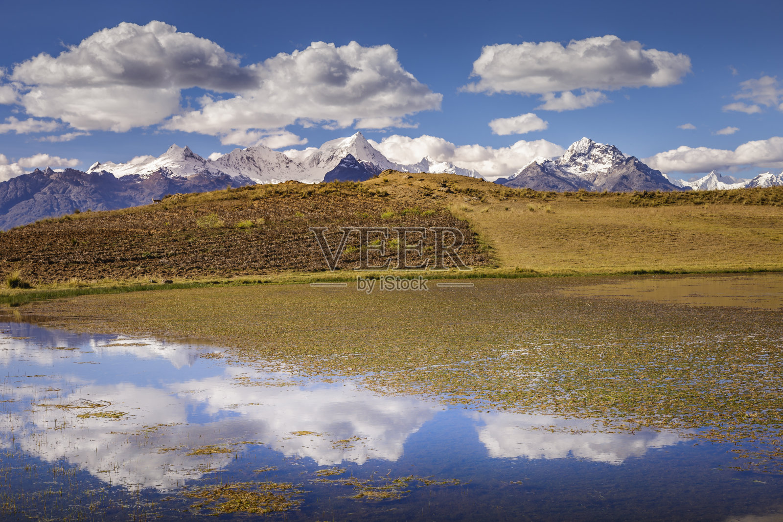 威尔卡科查湖和布兰卡山脉，秘鲁安卡什瓦拉斯照片摄影图片