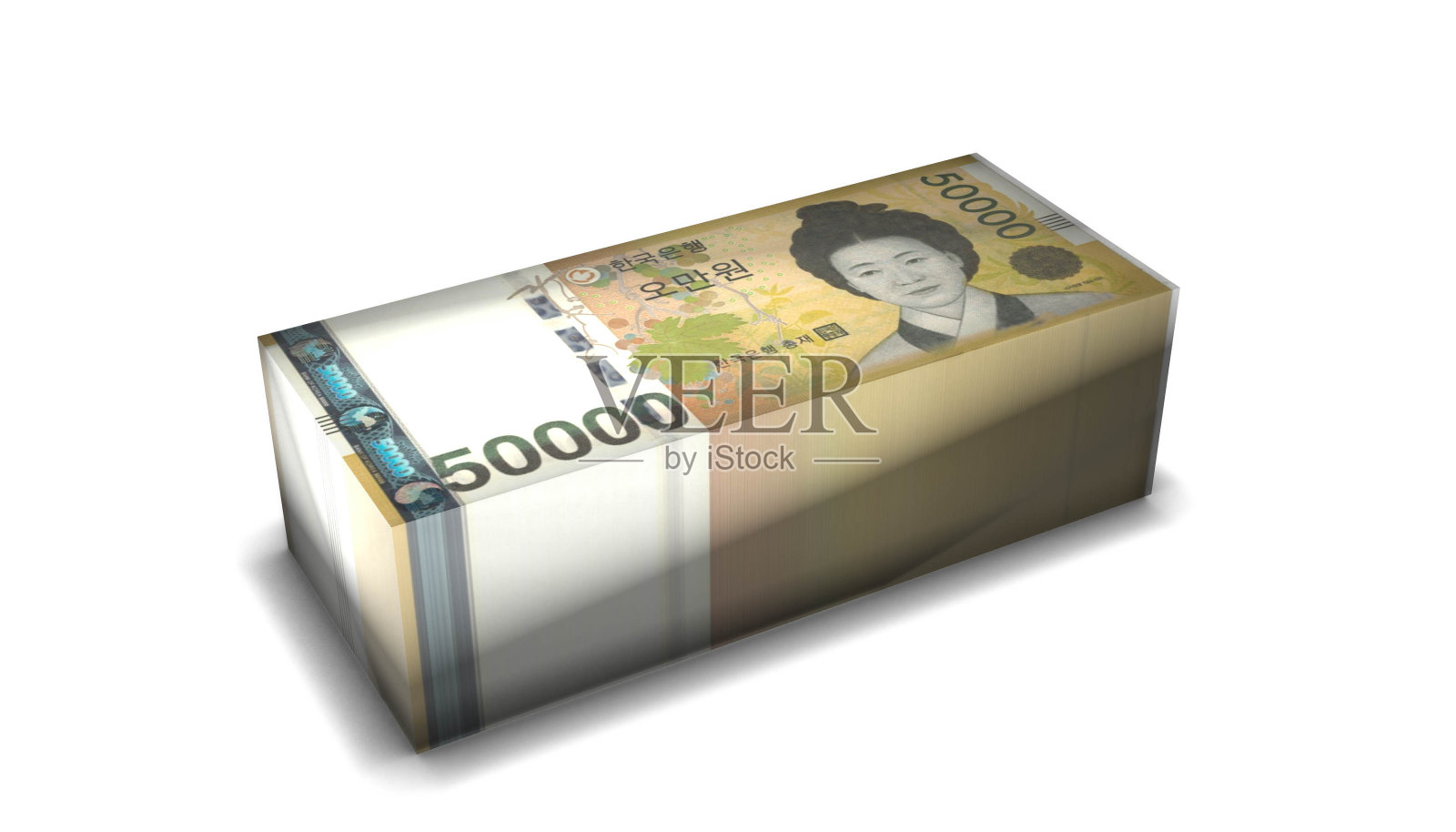 5万韩元3D叠钞照片摄影图片