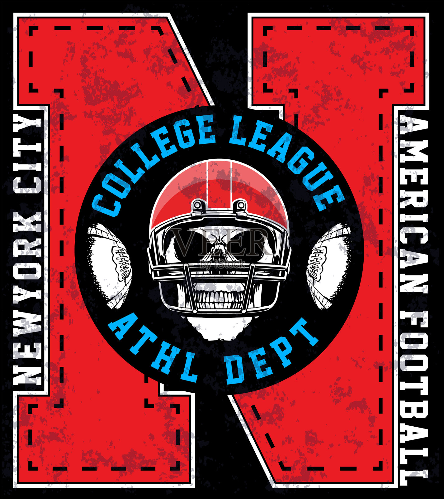 美式足球的图形插画图片素材