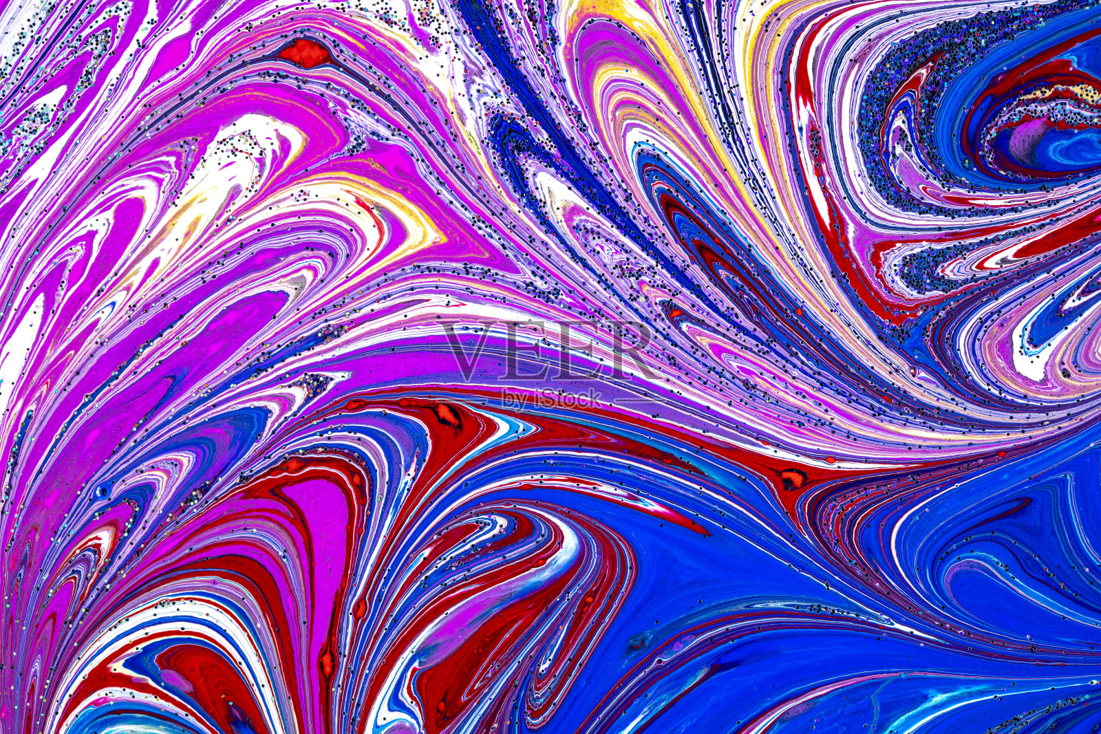 抽象的彩色背景，迷幻的镜头。流体设计，完美的运动图形。Absractive ebru设计。照片摄影图片