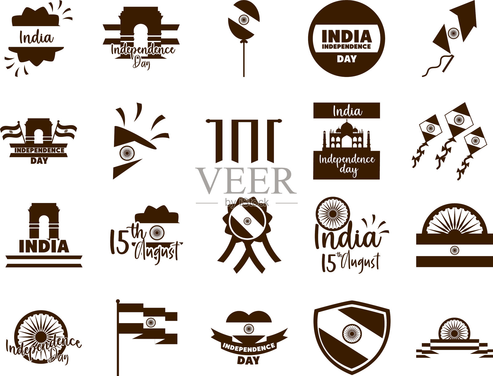 独立日快乐，印度自由庆典插画图片素材