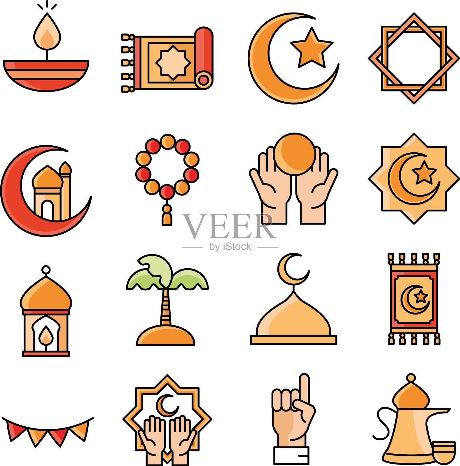 开斋节是穆巴拉克伊斯兰宗教的庆祝活动插画图片素材