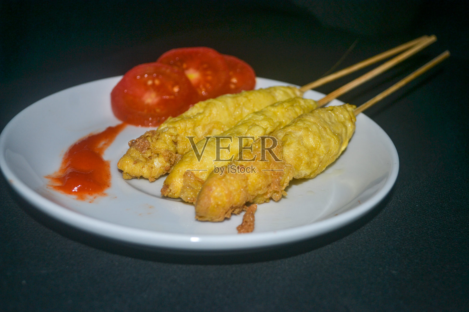 番茄酱蛋卷照片摄影图片