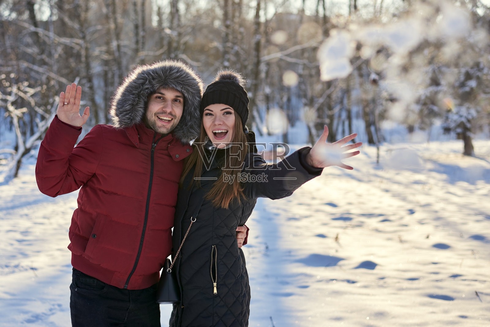 浪漫的冬季日期照片摄影图片