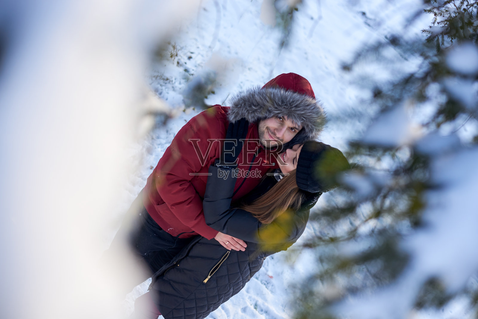 浪漫的冬季日期照片摄影图片