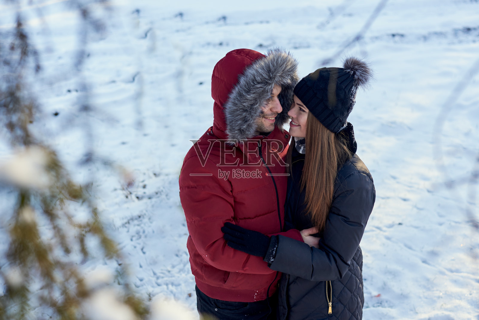 浪漫的冬季日期照片摄影图片
