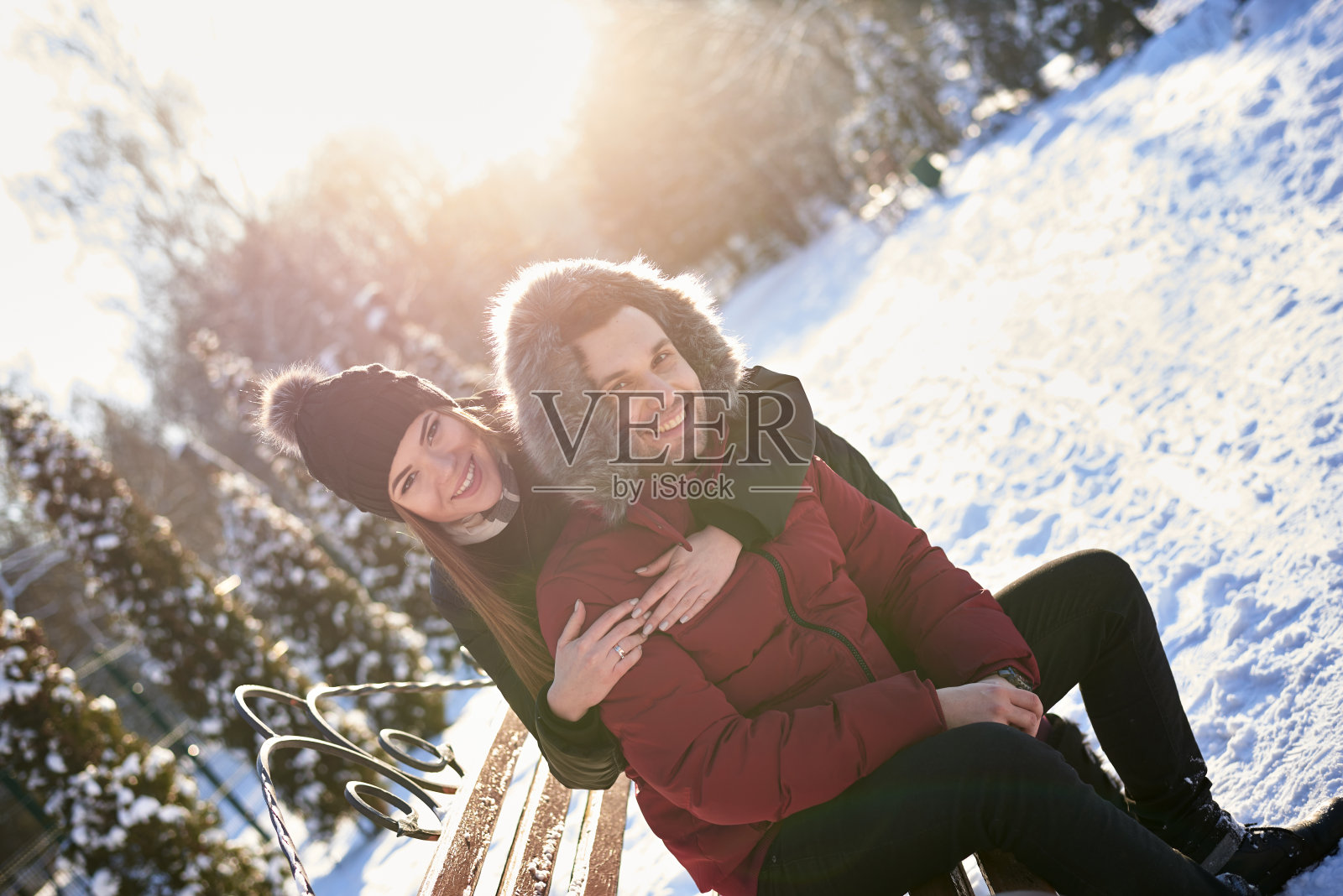 浪漫的冬季日期照片摄影图片