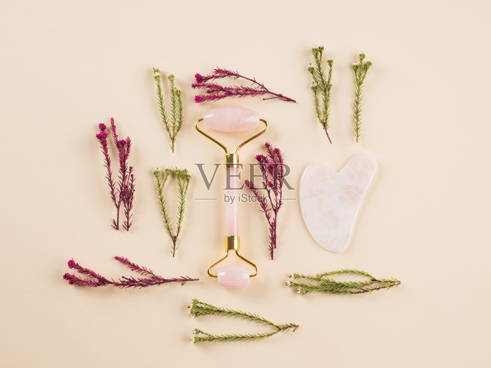 石英瓜沙面辊上有花卉背景照片摄影图片