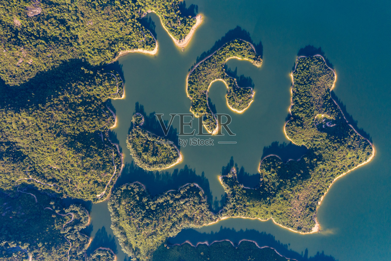 水库景观鸟瞰图照片摄影图片